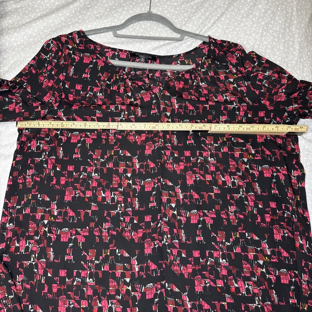Thakoon DesigNation  XL Blouse Black Pink London Guards Print Designer - Picture 8 of 9